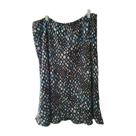 Y2K Preppy VTG George Multicolor Geometric Lined Casual A-Line Skirt Sz 22/24W - Picture 2 of 3